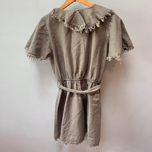 NEW‎ Tularosa Revolve Green Faux Wrap Linen Blend Dress- Size s - Picture 5 of 7